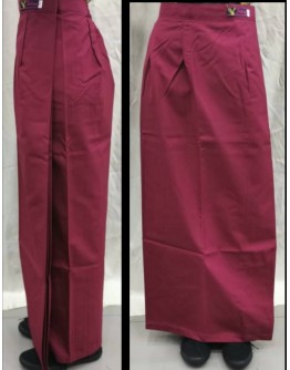Kain Susun Lipat Tepi / Side Folded Long Skirt MAROON 288 (Cotton) 