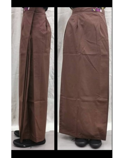 Kain Susun Lipat Tepi / Side Folded Long Skirt BROWN 288 (Cotton) 