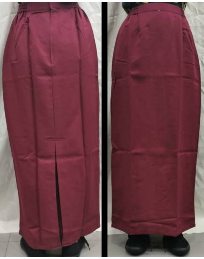 Kain Kembang Belakang A / Back Folded Long Skirt MAROON K289(Koshibo/Licin) / 289 (Cotton) 